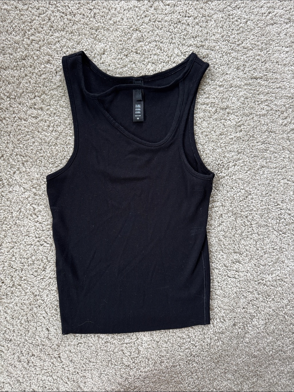 SKIMS Black Cut Out Highneck Tank Too XS
